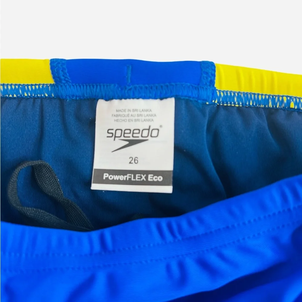 Speedo Swimsuit Brief PowerFlex Eco Revolve Splice Blue/Yellow Size 26 (XS)